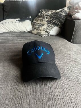 Callaway Black Cap with Bright Blue Embroidered Logo